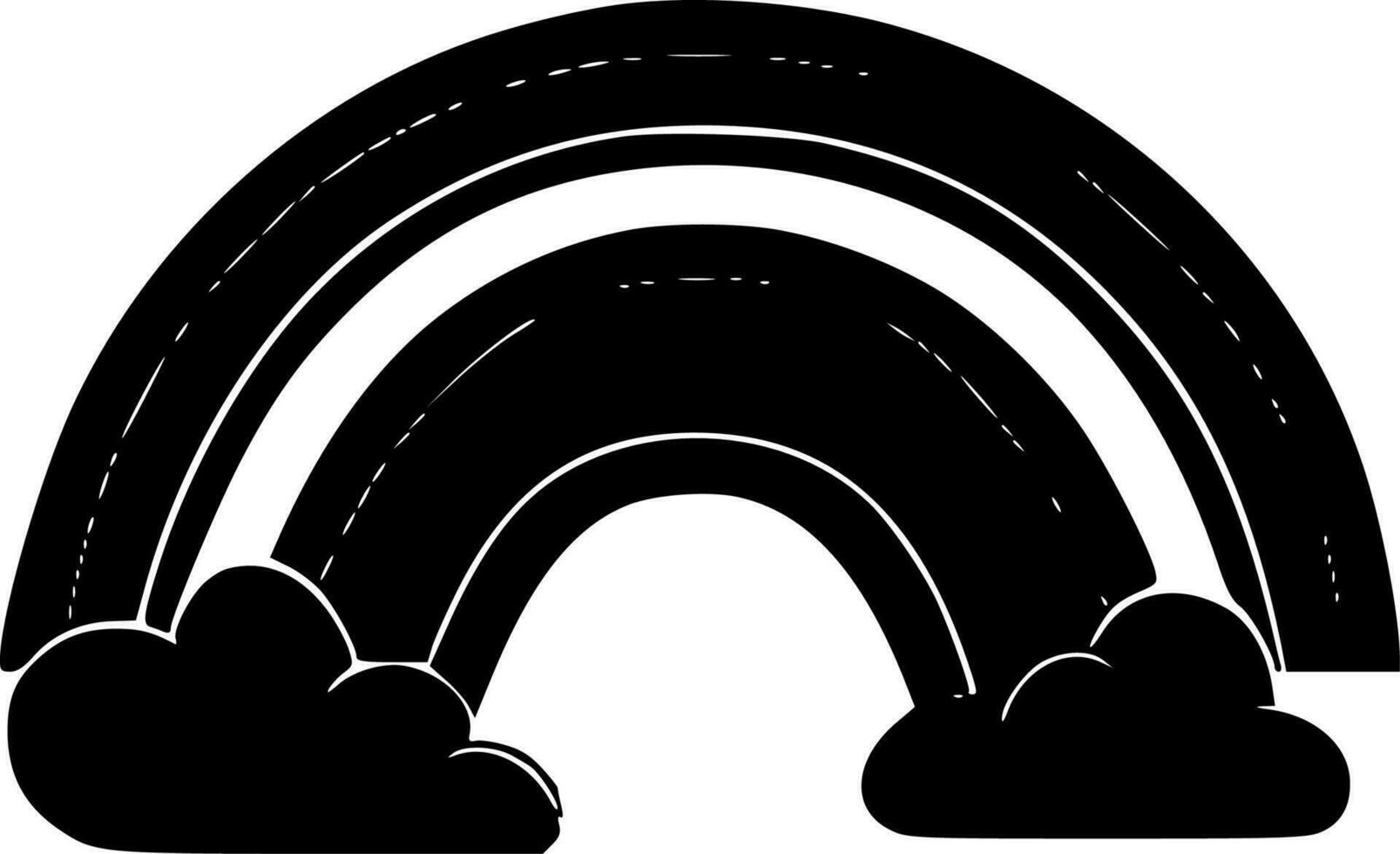 Rainbows, Minimalist and Simple Silhouette - Vector illustration