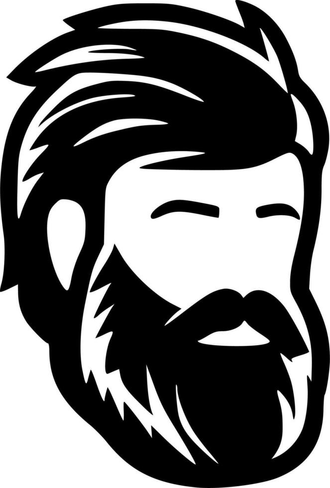 Beard, Black and White Vector illustration
