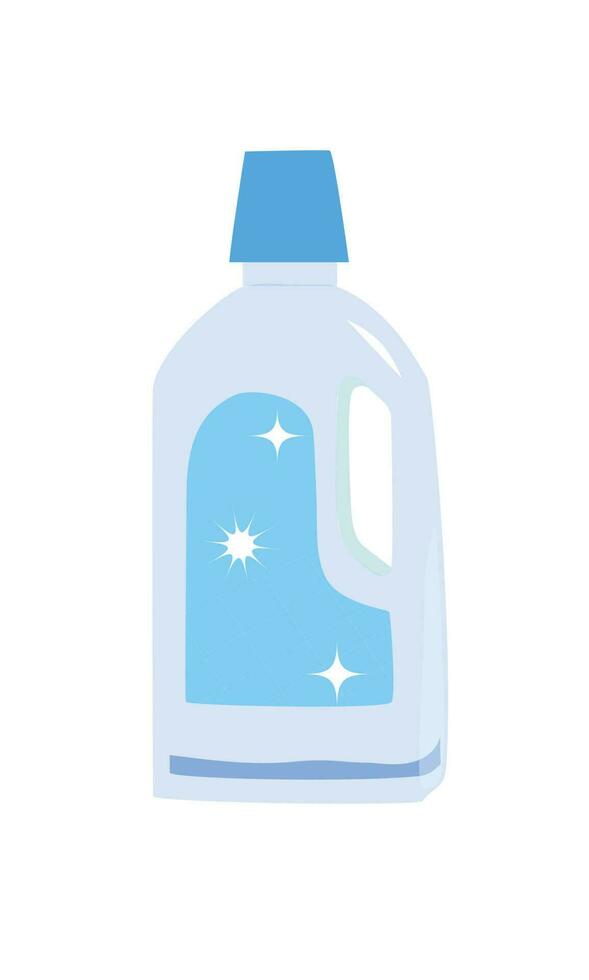 Floor cleaning gel bottle vector. Plastic bottle clipart. Cleaning liquid bottle. Flat vector illustration  in cartoon style isolated on white background.