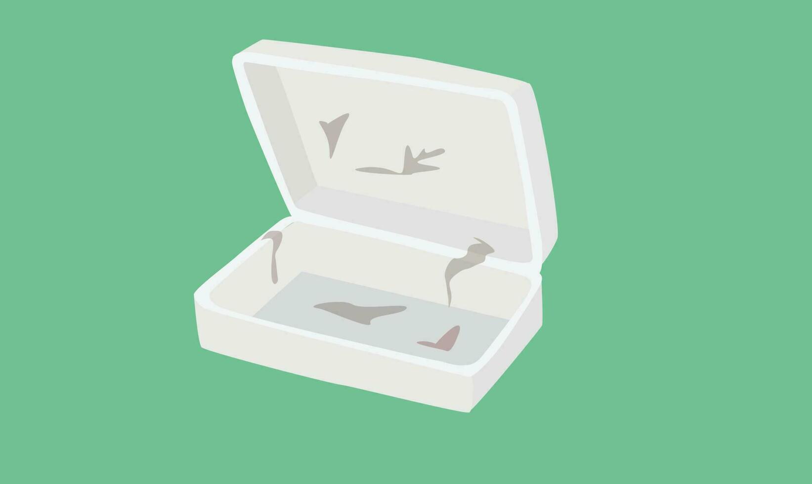 Empty plastic container vector. Dirty plastic box cartoon vector. Plastic waste flat vector isolated on white background.
