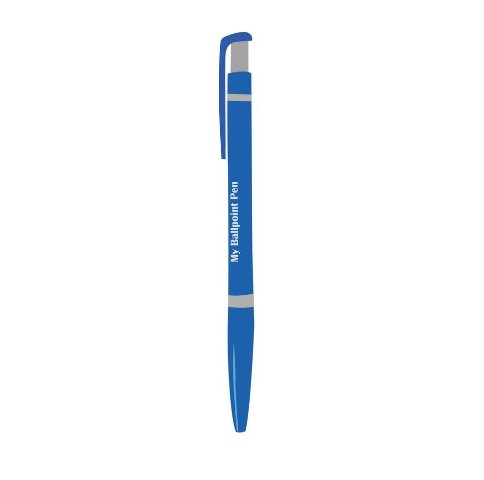 Ballpoint pen vector. Ballpoint pen vector illustration isolated on white background. Flat vector in cartoon style.