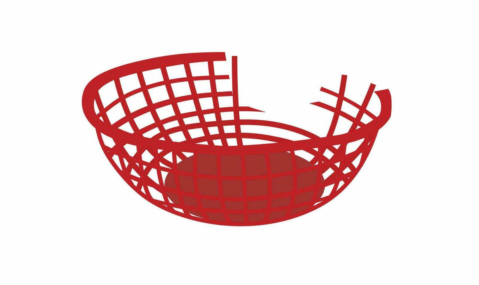 Broken basket vector illustration. Plastic waste concept.  Plastic basket vector. Flat vector in cartoon style isolated on white background.