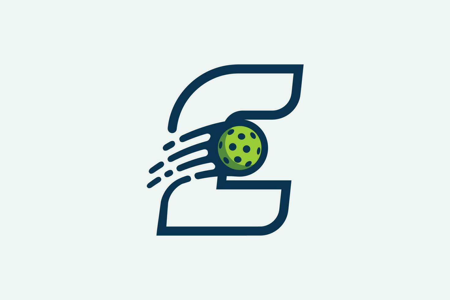 pickleball logo con un combinación de letra mi y un Moviente pelota en línea estilo para ninguna negocio especialmente pickleball tiendas, pickleball capacitación, clubs, etc. vector