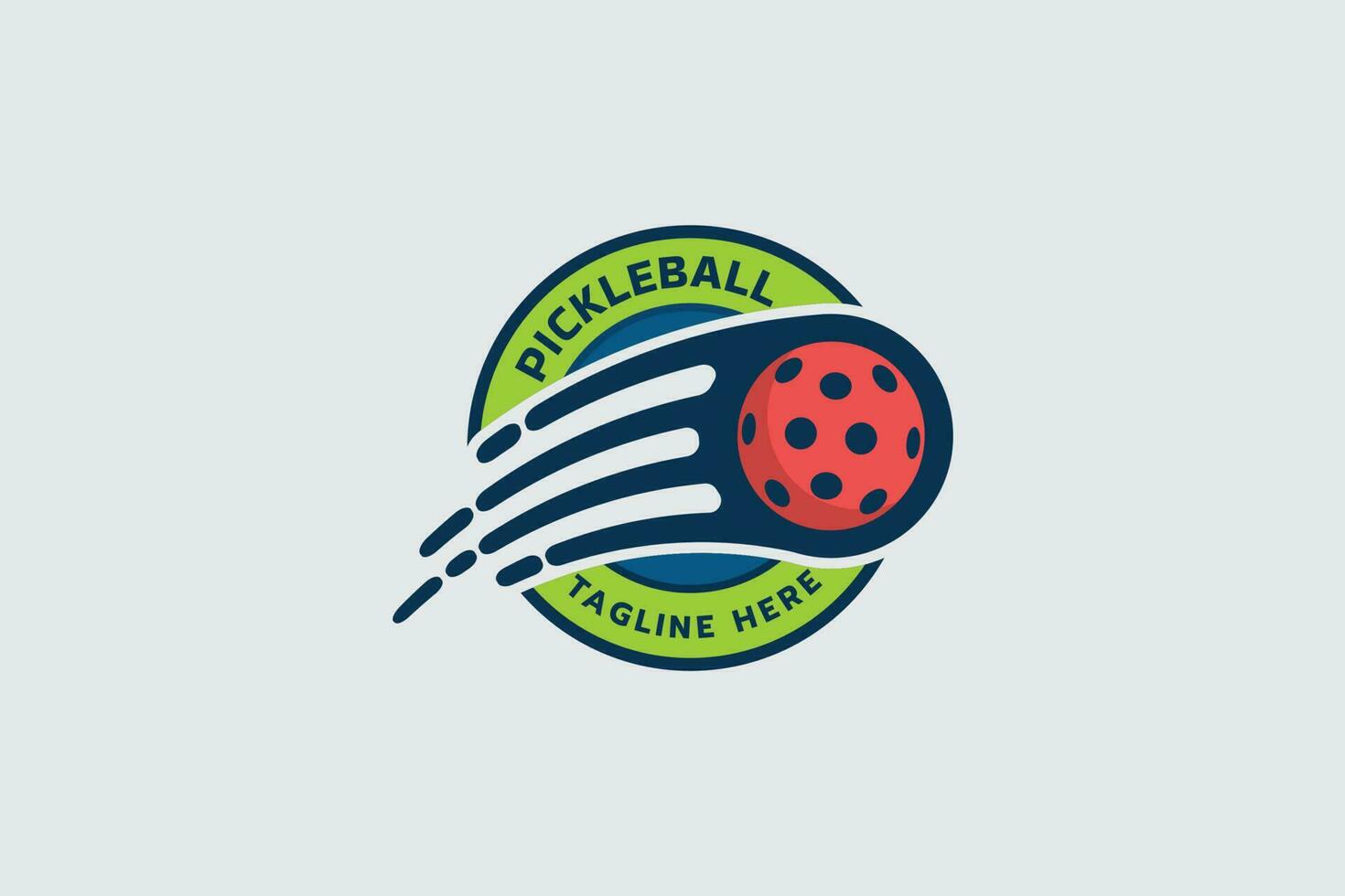 pickleball logo with a combination of a moving ball, swooshes and emblem shape for any business. vector