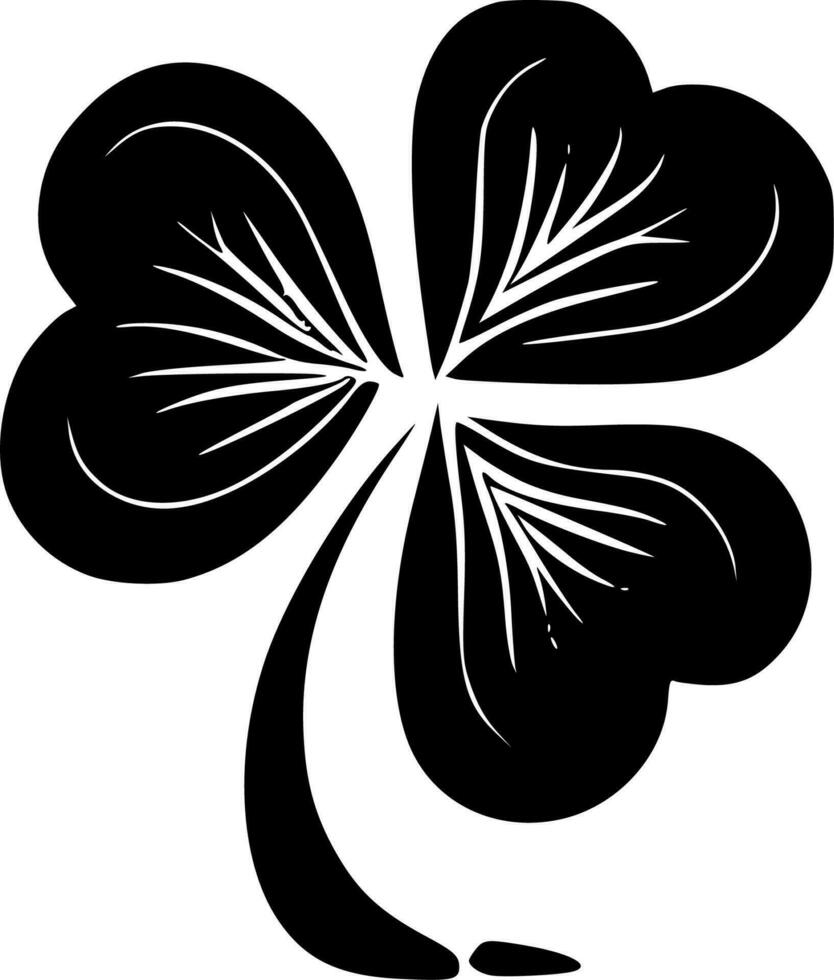 Clover - Black and White Isolated Icon - Vector illustration