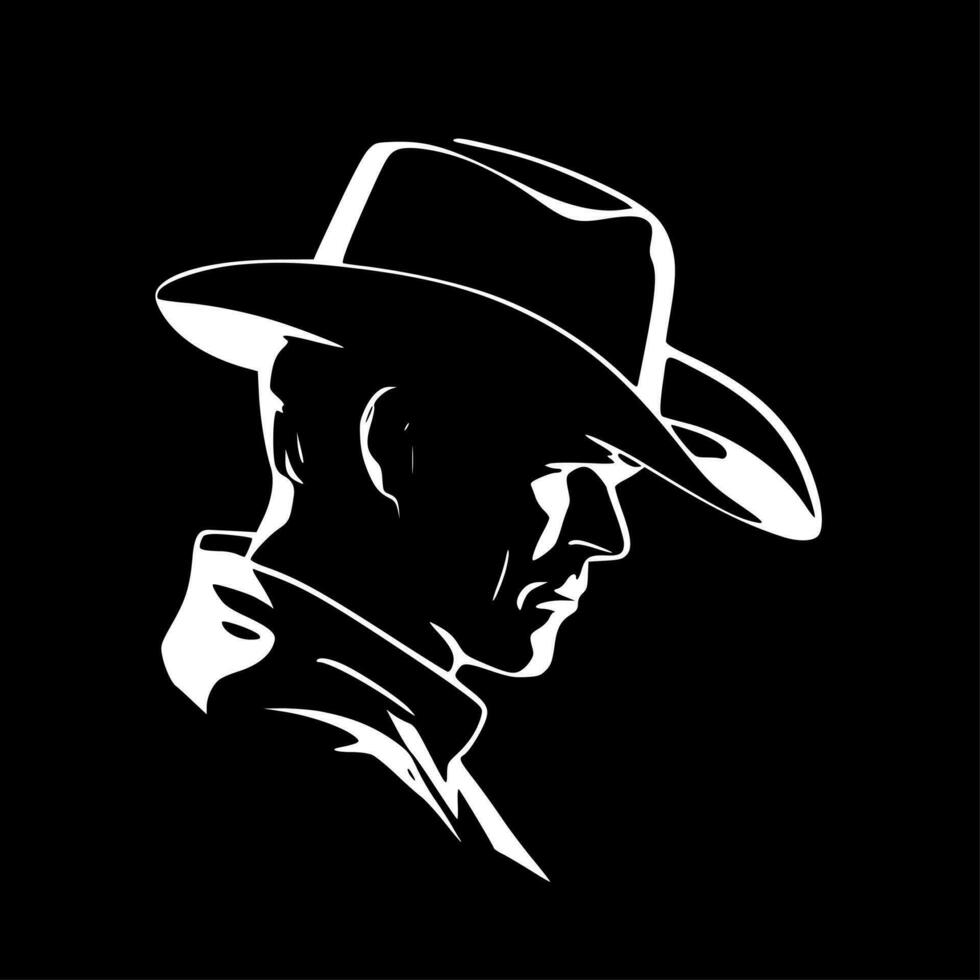 vaquero - minimalista y plano logo - vector ilustración