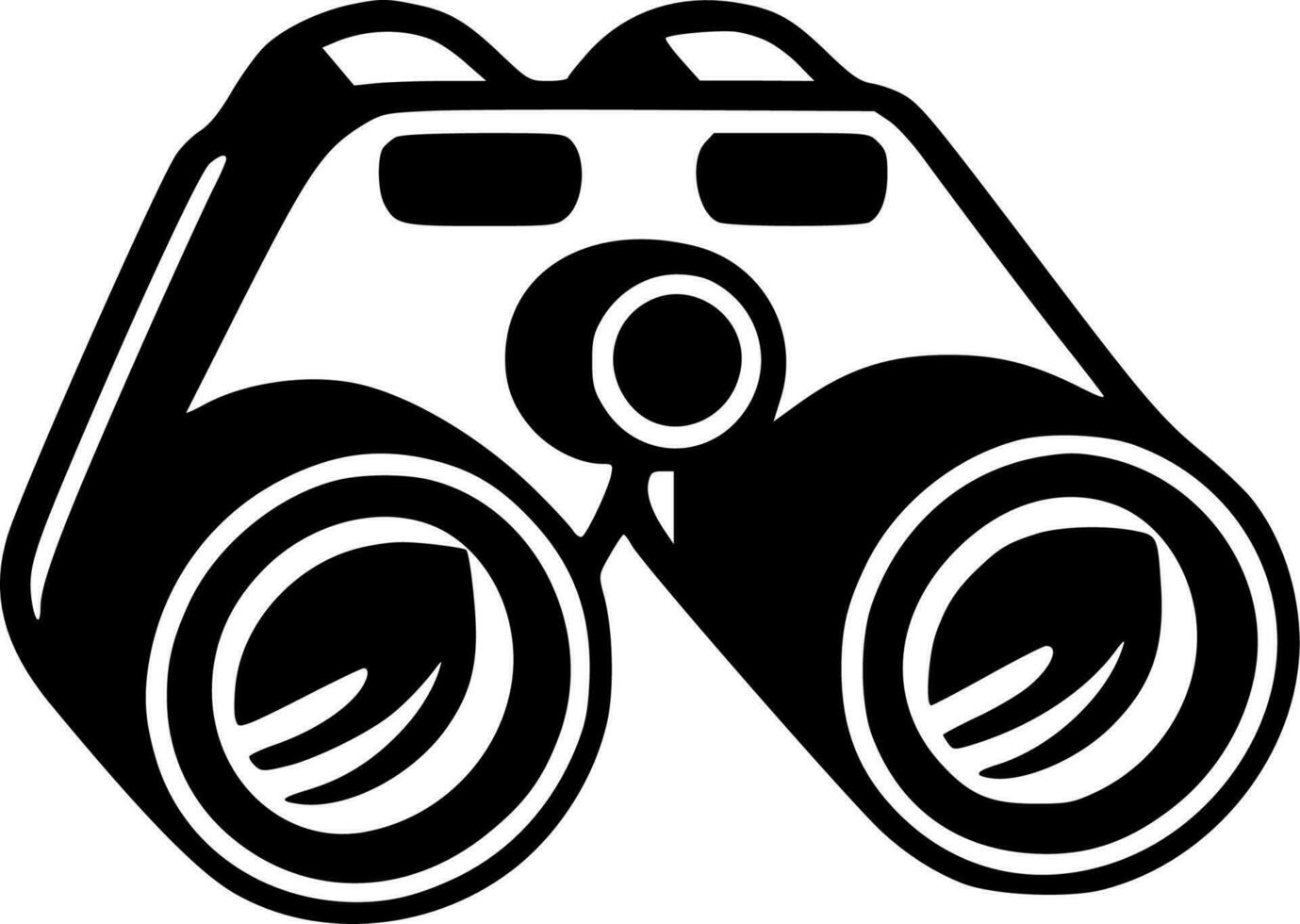Binoculars, Black and White Vector illustration