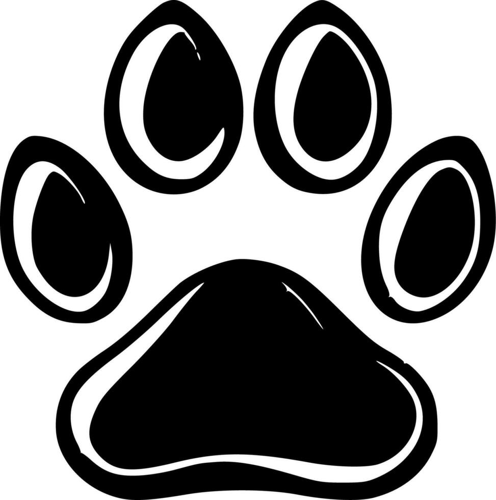 Paw, Black and White Vector illustration 24148371 Vector Art at Vecteezy