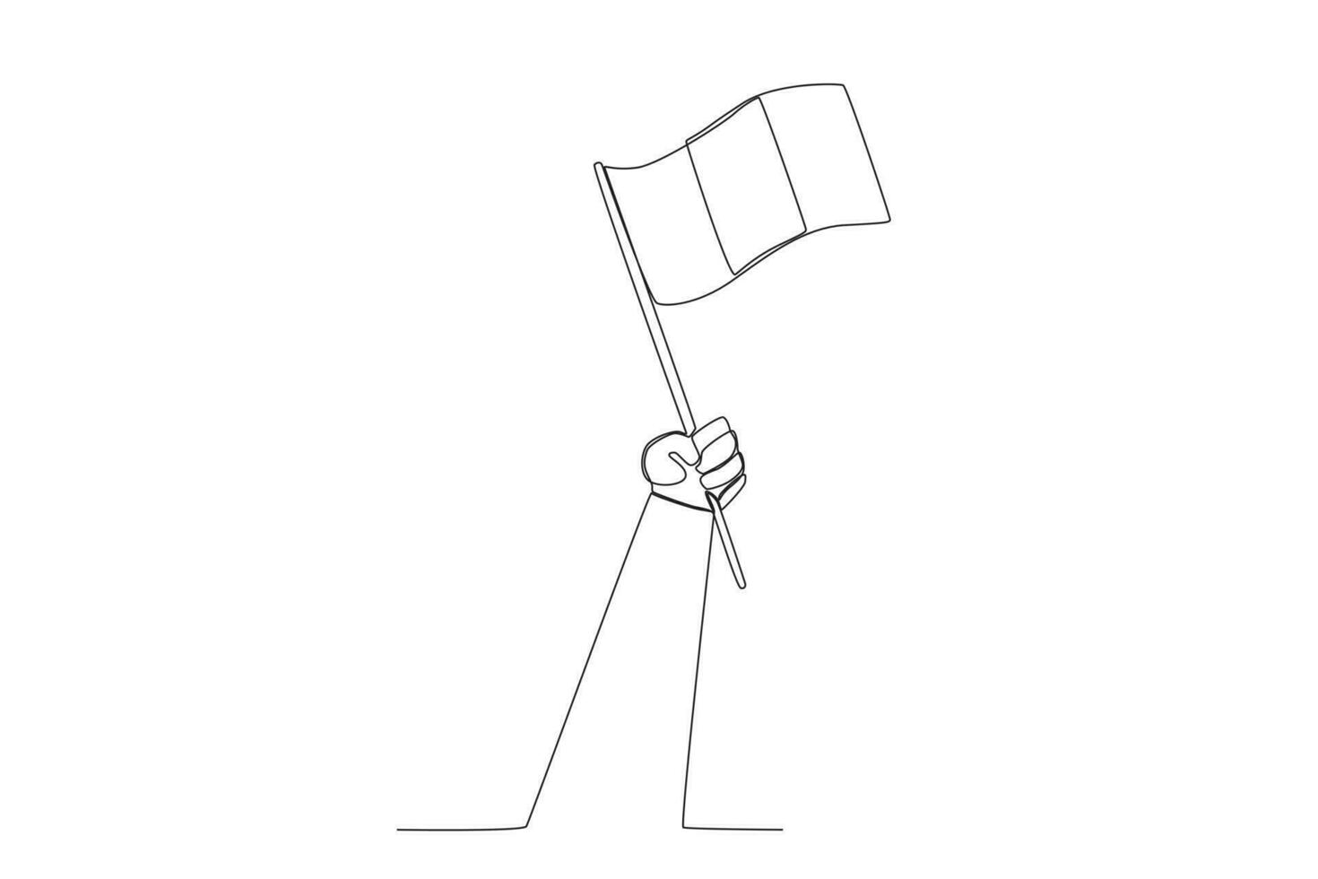 A hand raises the flag at the Peruvian Day event vector