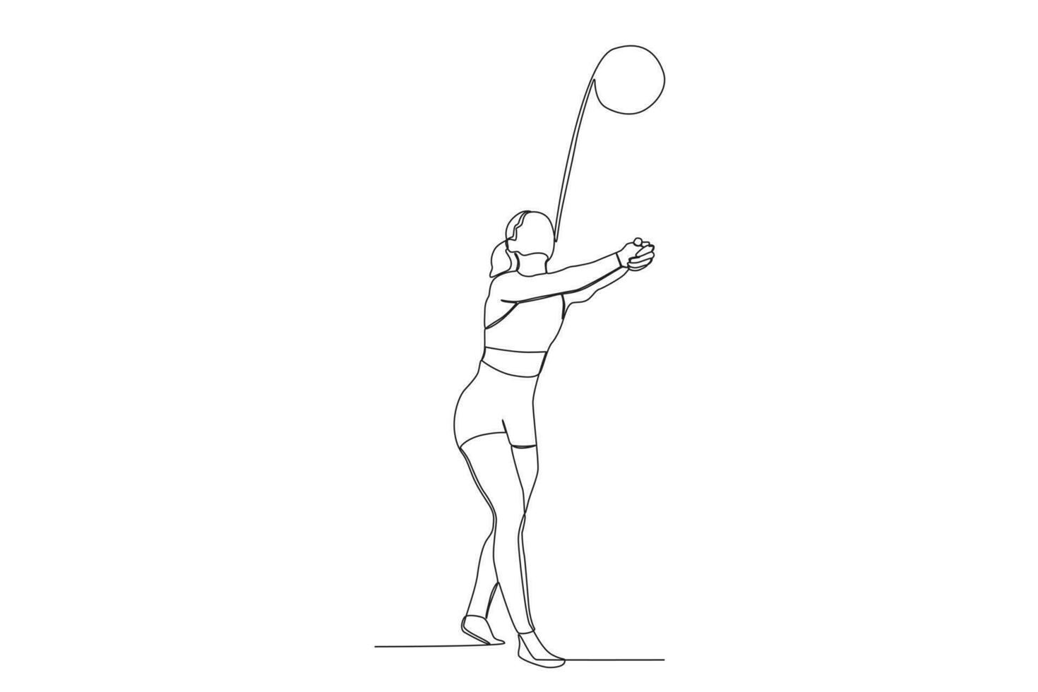 A beautiful woman playing volleyball vector