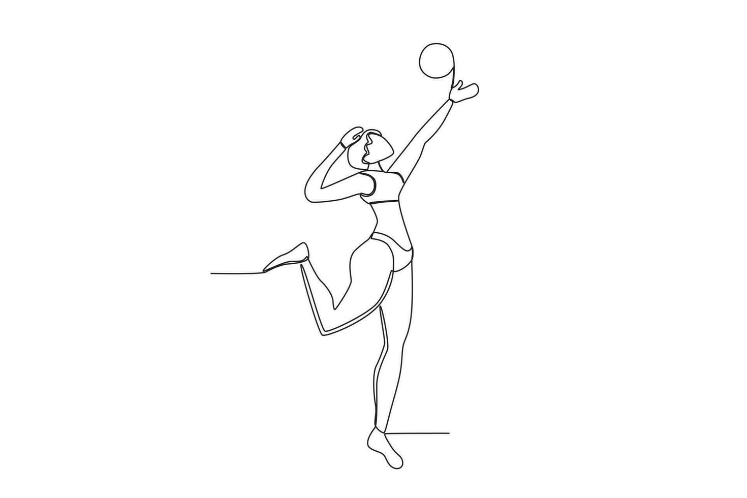 A woman playing volleyball vector