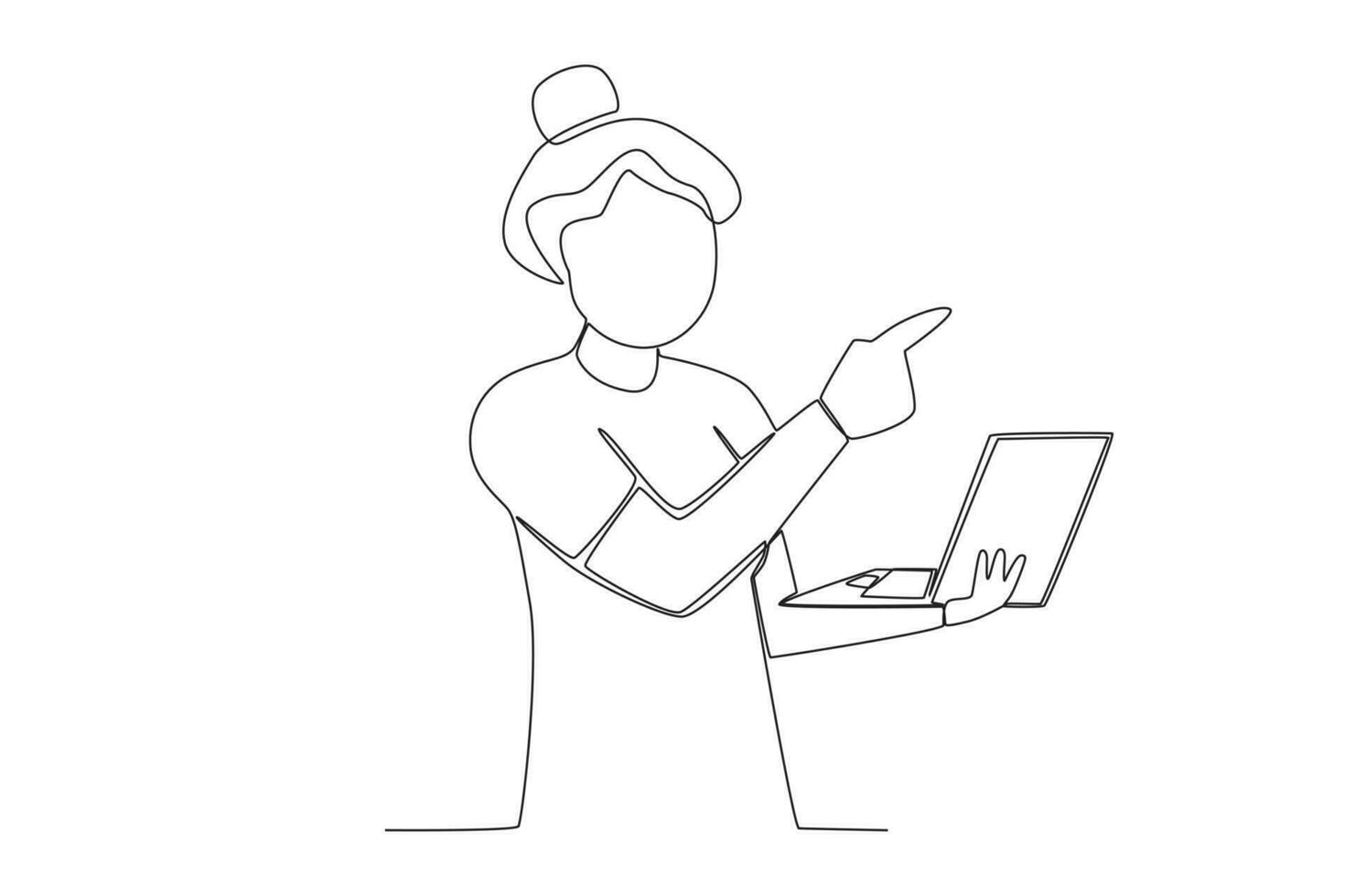 A reliable woman using a laptop vector