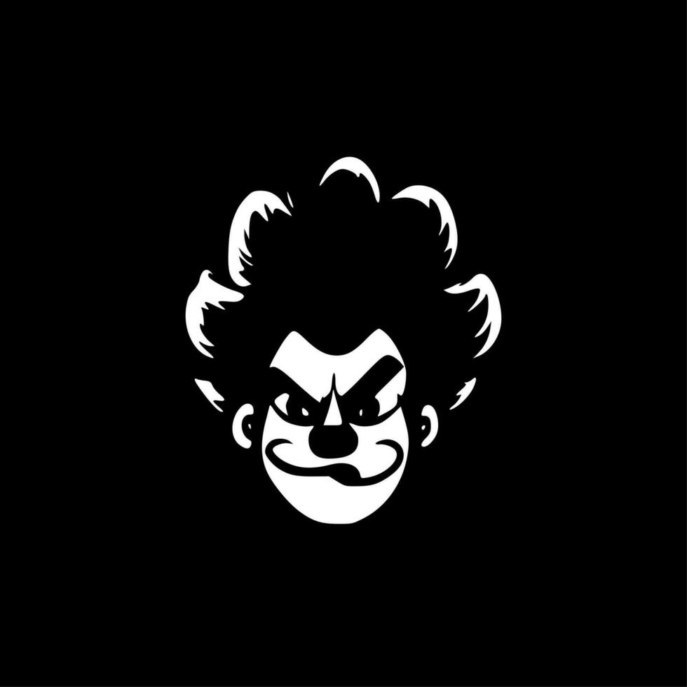 Clown, Black and White Vector illustration