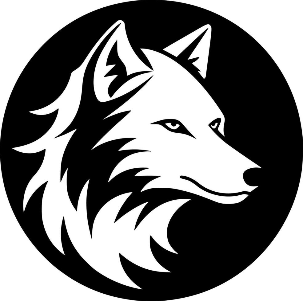 lobo, negro y blanco vector ilustración