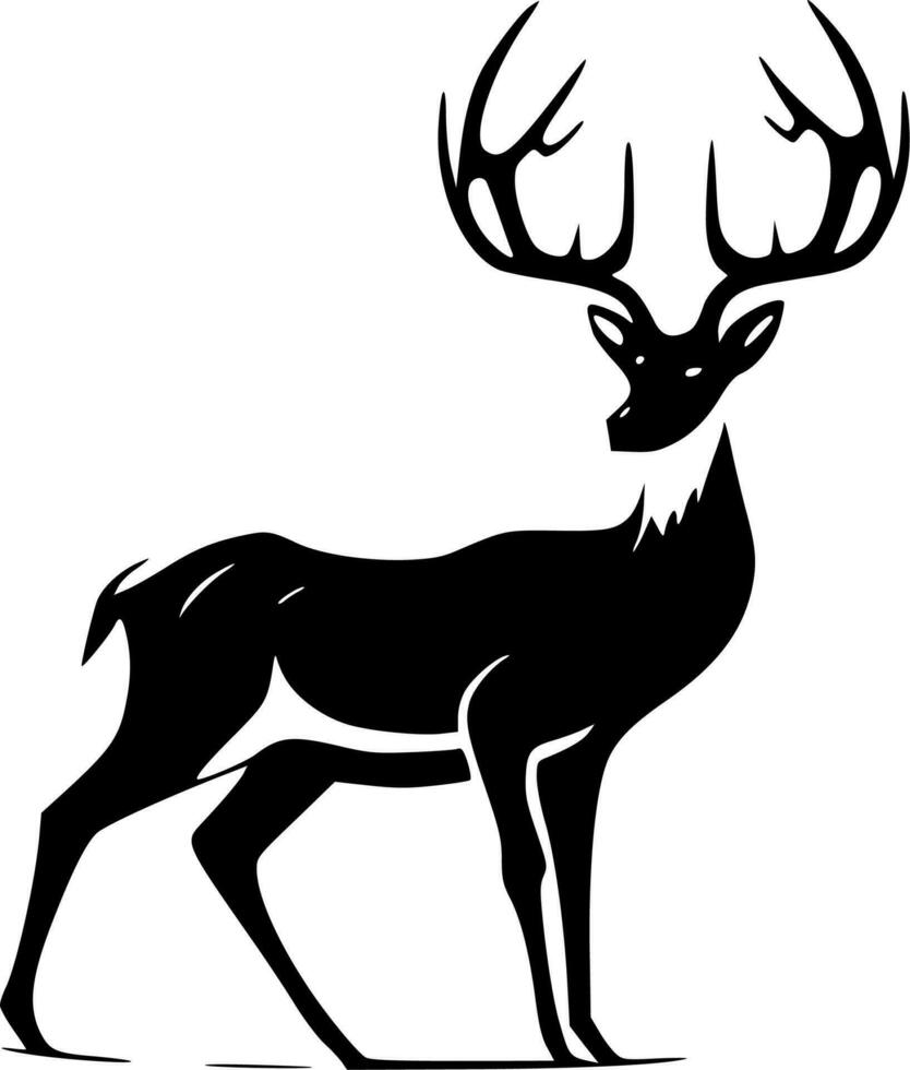 Deer - Black and White Isolated Icon - Vector illustration