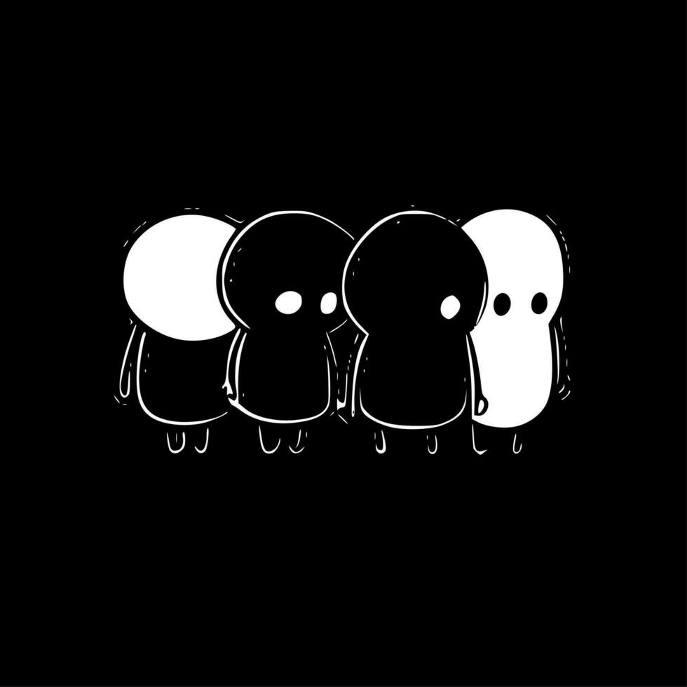 Friends, Minimalist and Simple Silhouette - Vector illustration