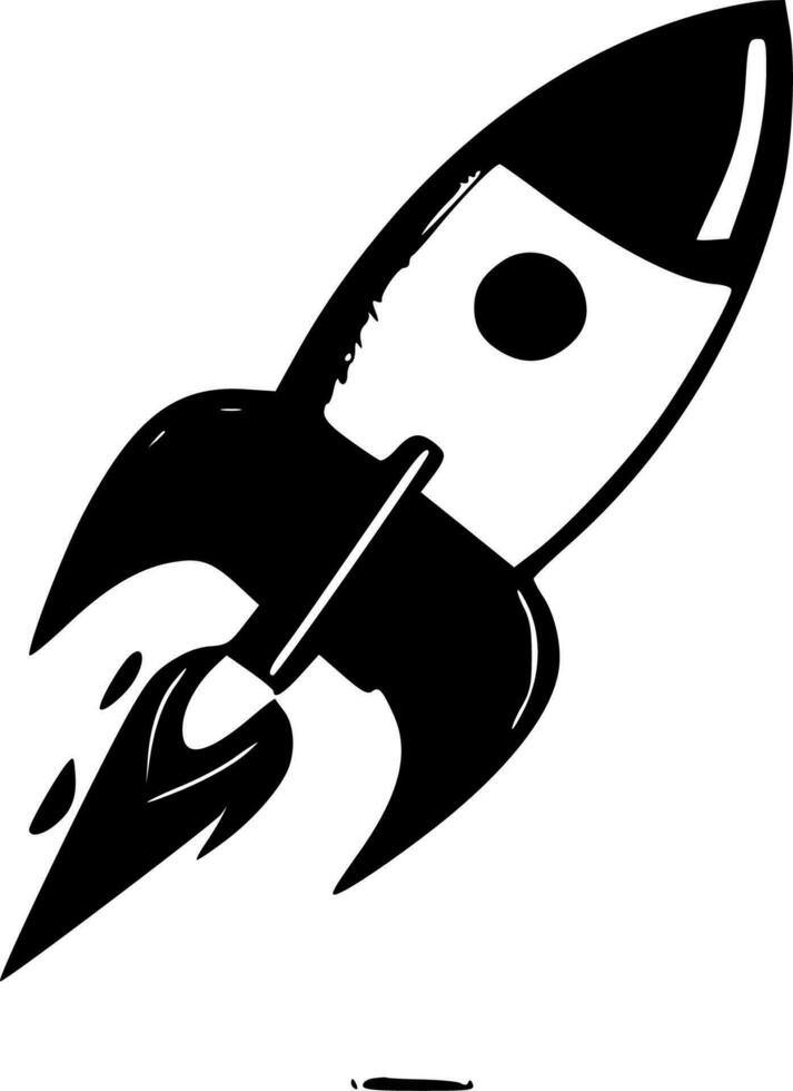 Rocket, Minimalist and Simple Silhouette - Vector illustration