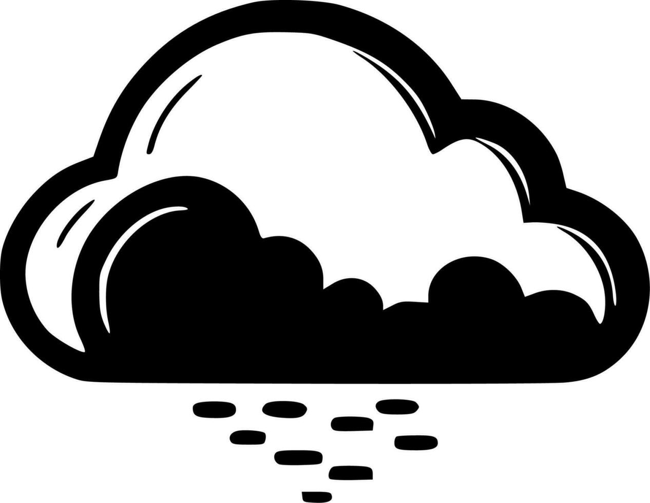 Cloud, Black and White Vector illustration