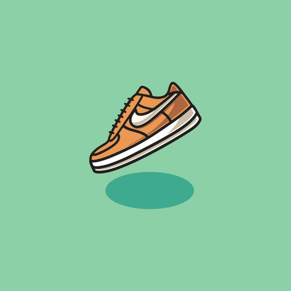 Cute shoes icon cartoon illustration vector