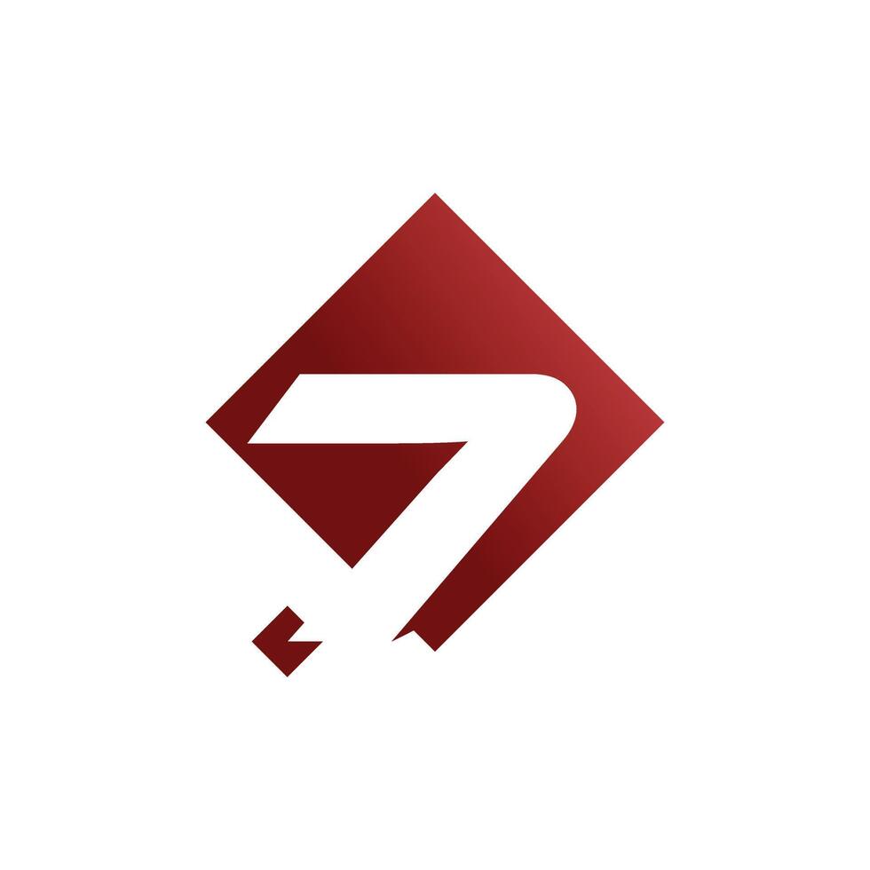 Number 7  logo with modern shape premium vector editable eps