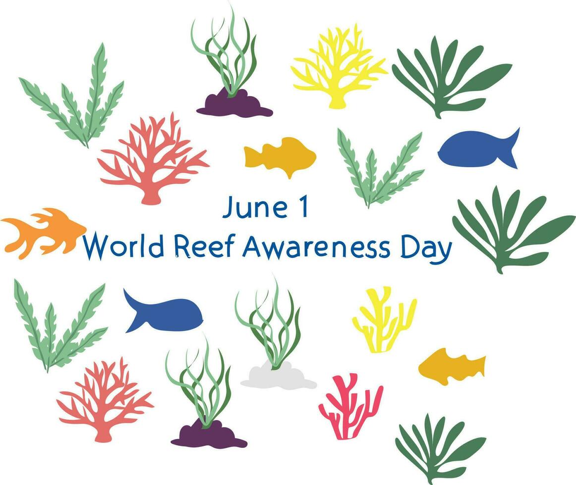 world reef awareness day vector