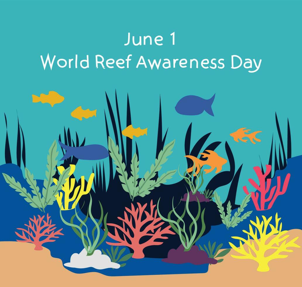 world reef awareness day vector