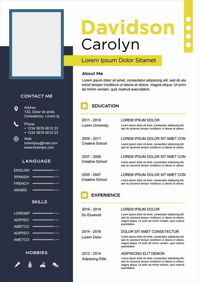 professional curriculum vitae template vector
