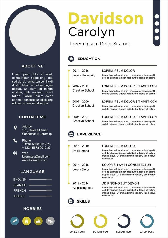 professional curriculum vitae template vector