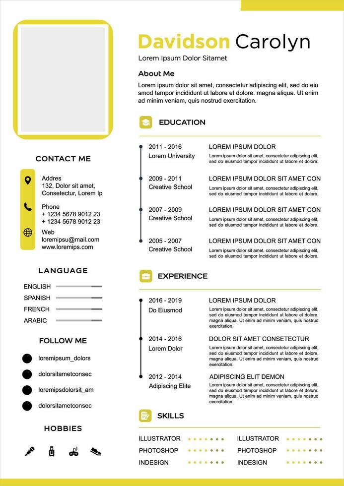 professional curriculum vitae template vector