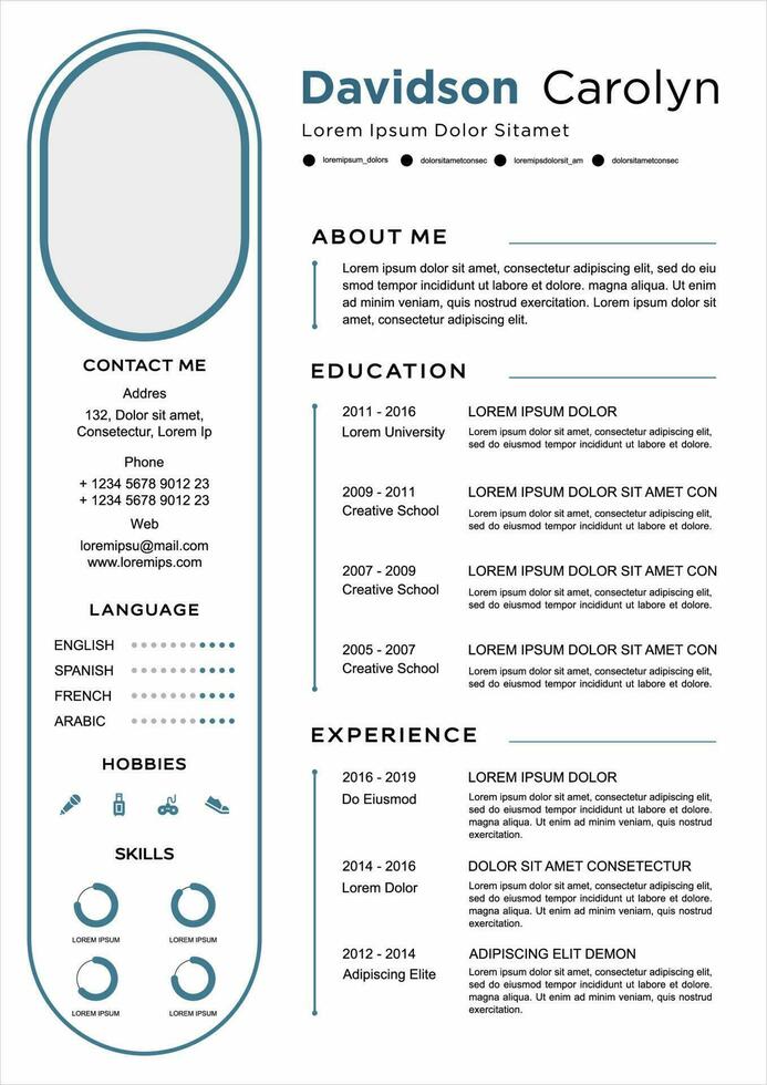 professional curriculum vitae template vector