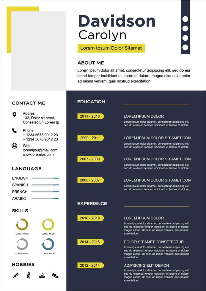 professional curriculum vitae template vector