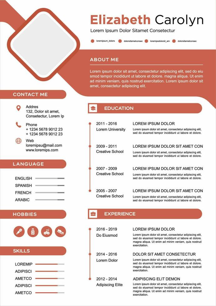 professional curriculum vitae template vector