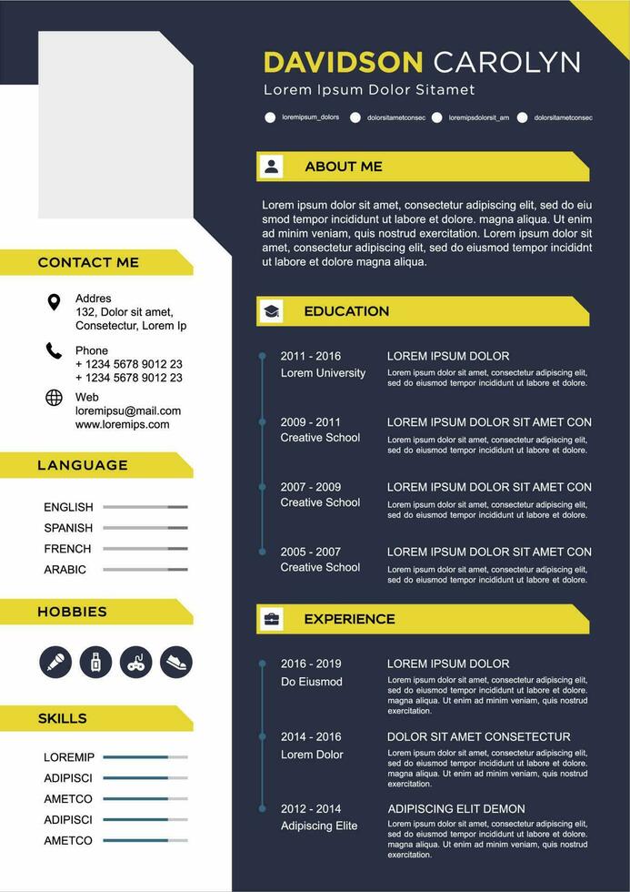 professional curriculum vitae template vector