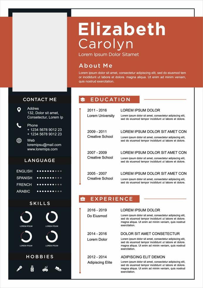 professional curriculum vitae template vector