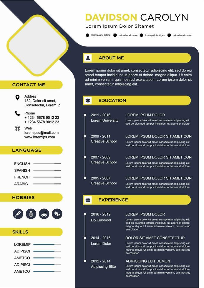 professional curriculum vitae template vector