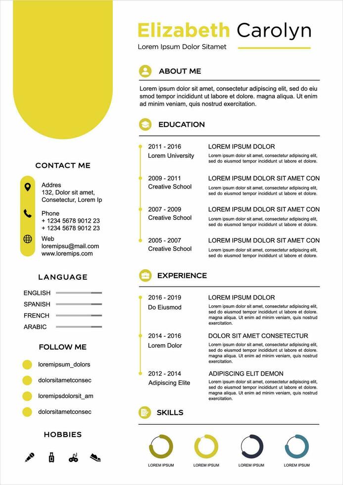 professional curriculum vitae template vector