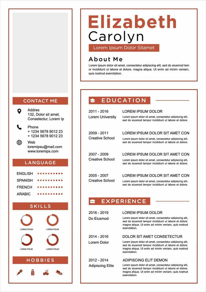 professional curriculum vitae template vector