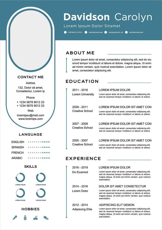 professional curriculum vitae template vector