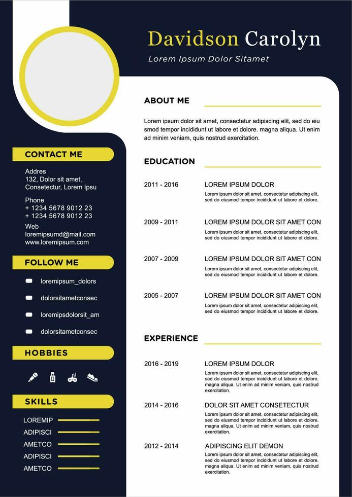 professional curriculum vitae template vector