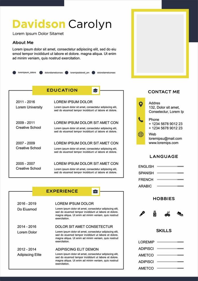 professional curriculum vitae template vector