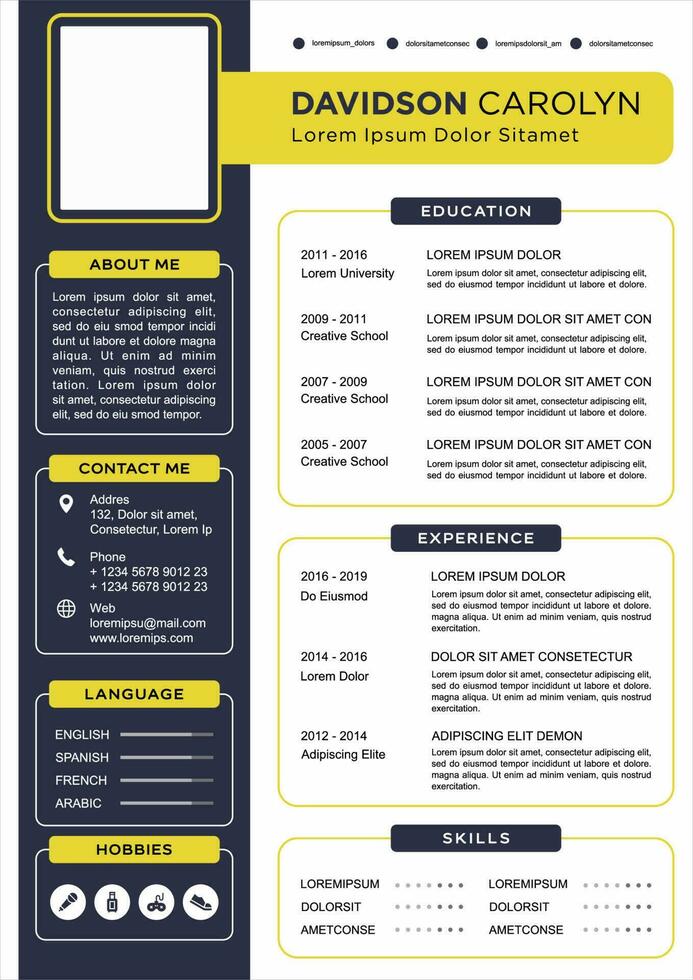 professional curriculum vitae template vector