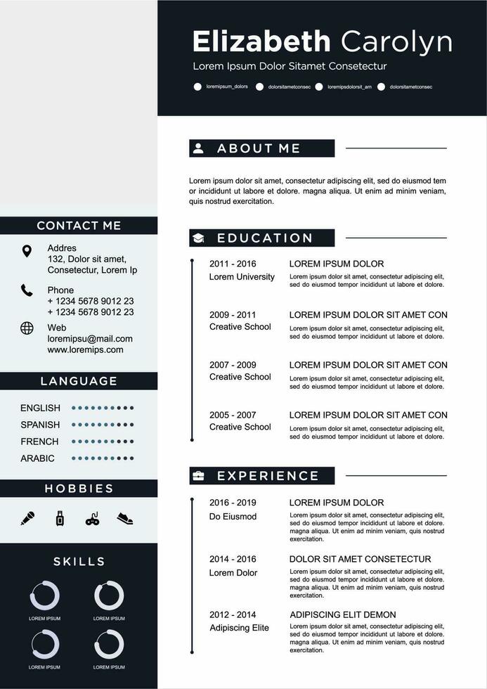 professional curriculum vitae template vector