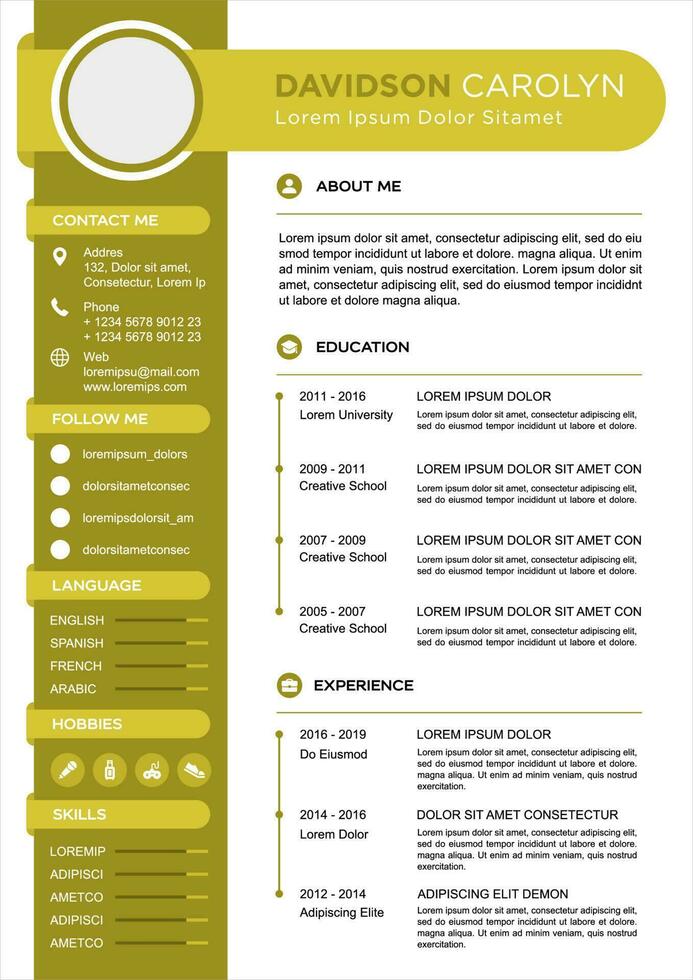 professional curriculum vitae template vector