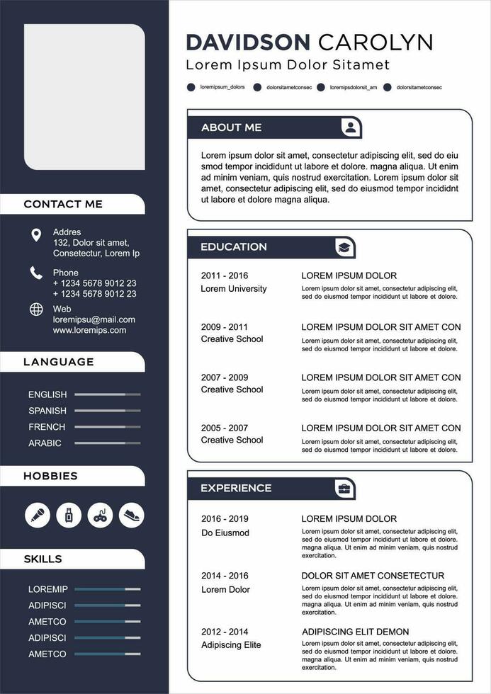 professional curriculum vitae template vector