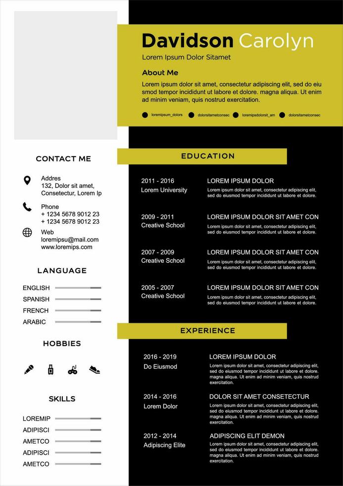 professional curriculum vitae template vector