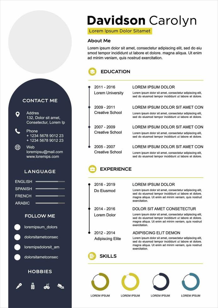 professional curriculum vitae template vector