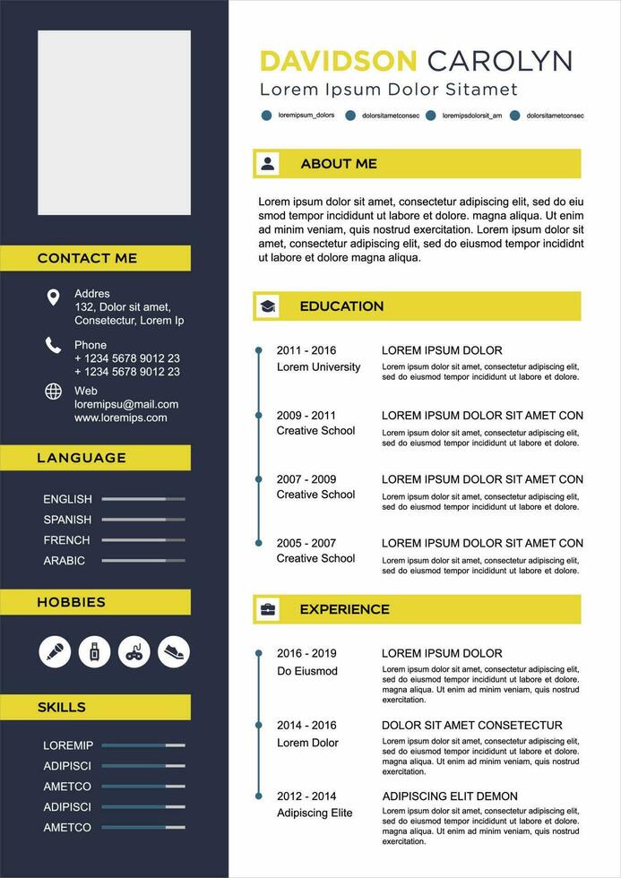 professional curriculum vitae template vector