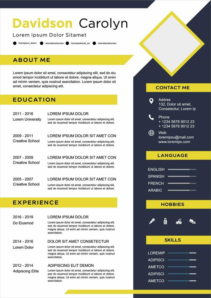 professional curriculum vitae template vector