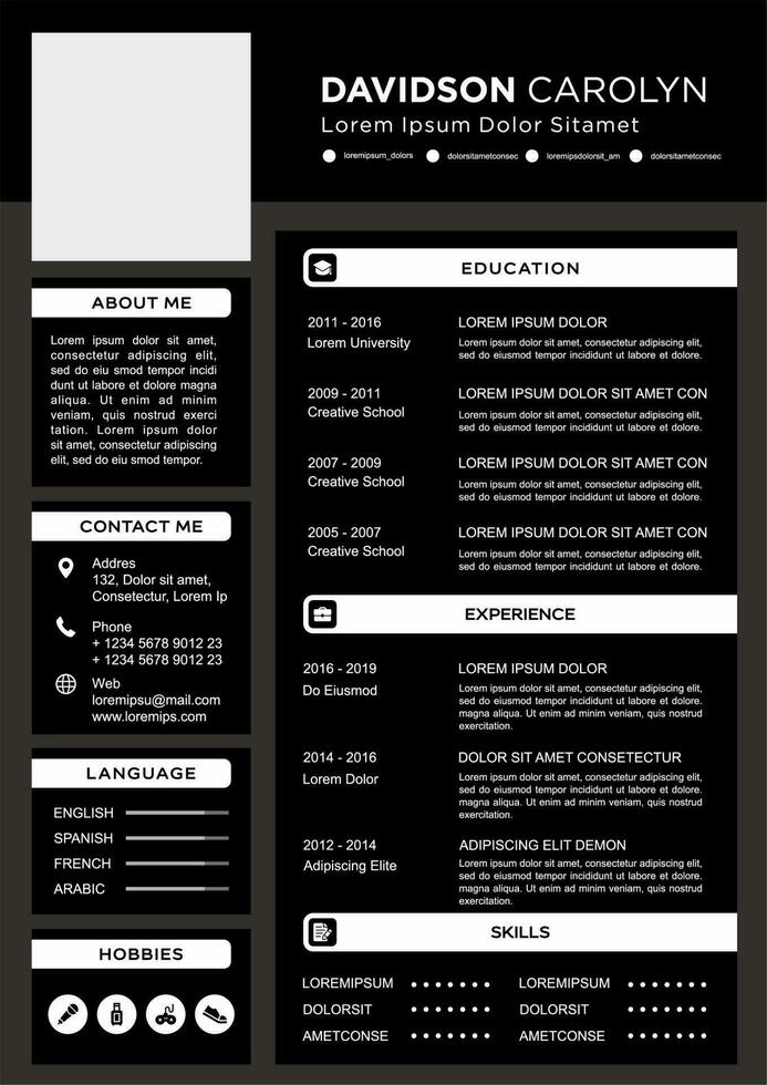 professional curriculum vitae template vector