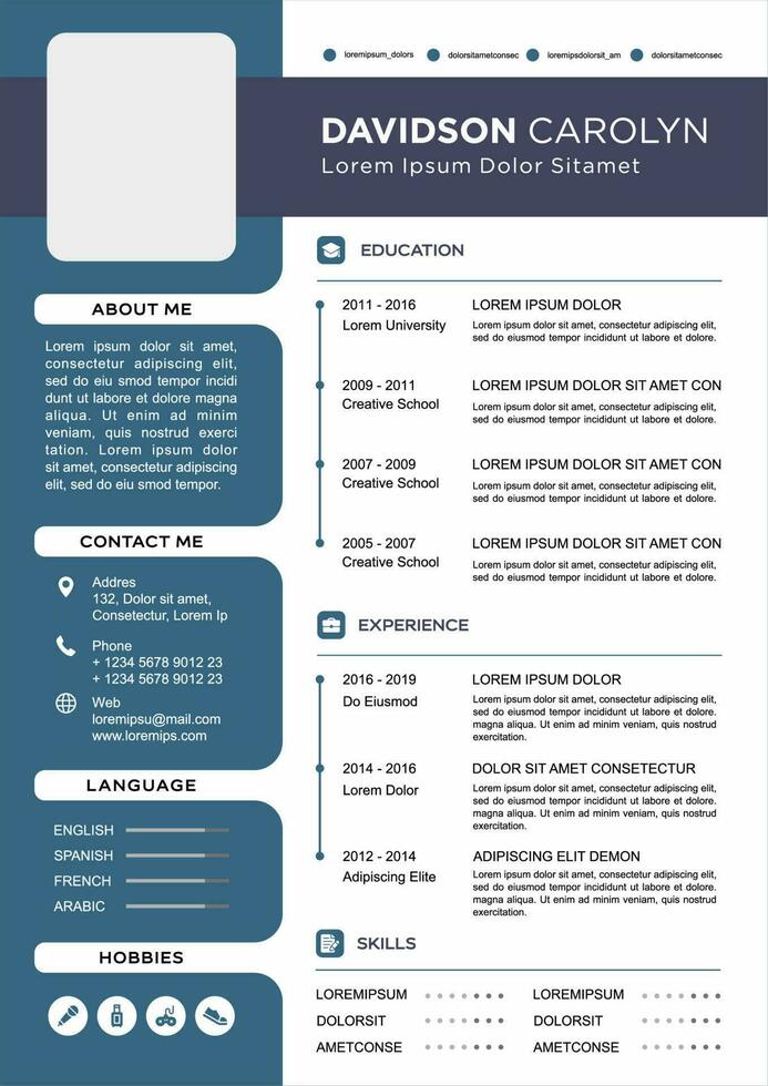 professional curriculum vitae template vector